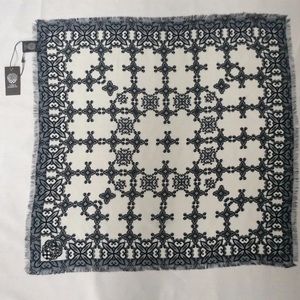 NWT Vince Camuto Blk/Wht Silk Scarf 25" x 25"